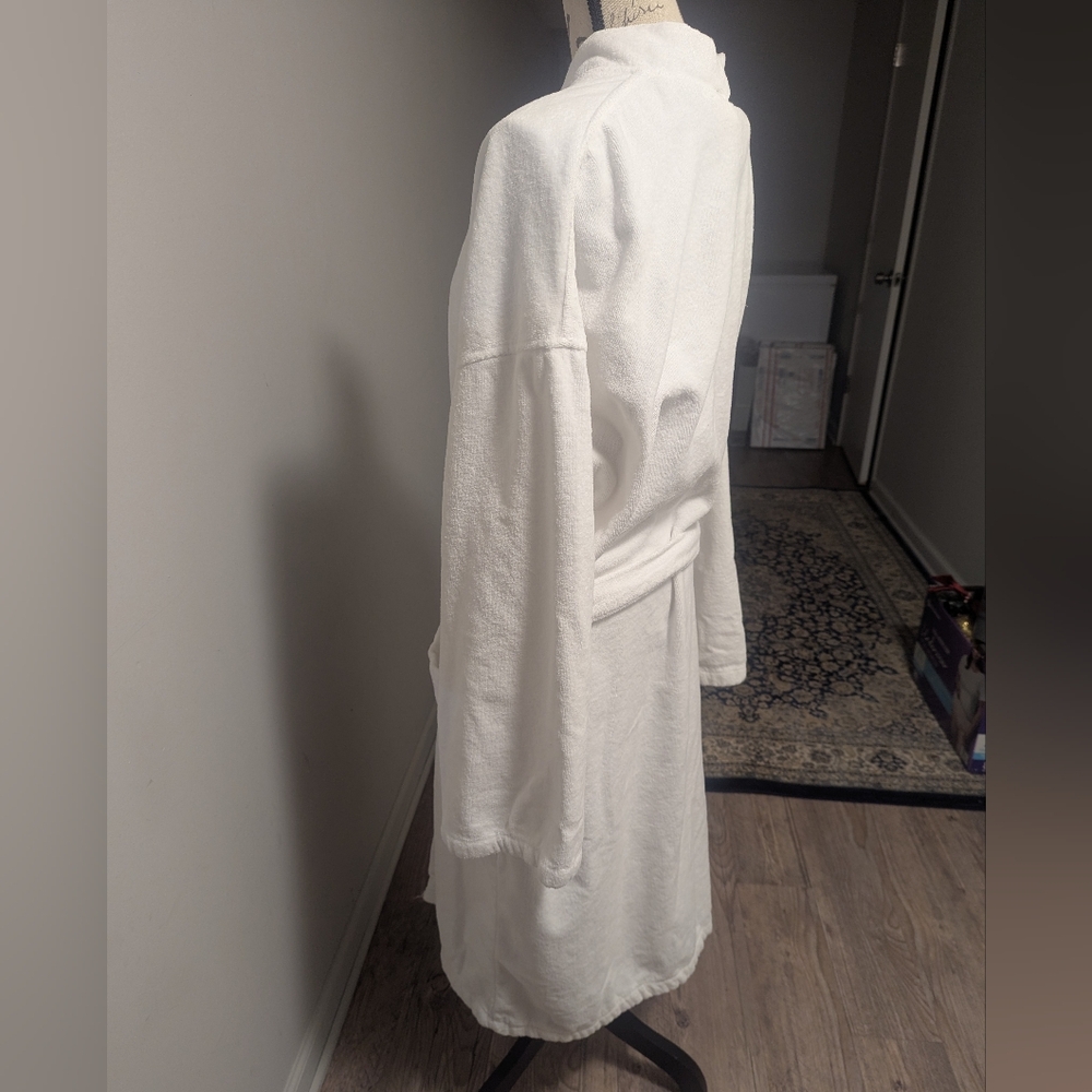 Mens Polo Ralph Lauren Bath Robe Size L/XL White Terry Cloth Pony Horse - Picture 8 of 14
